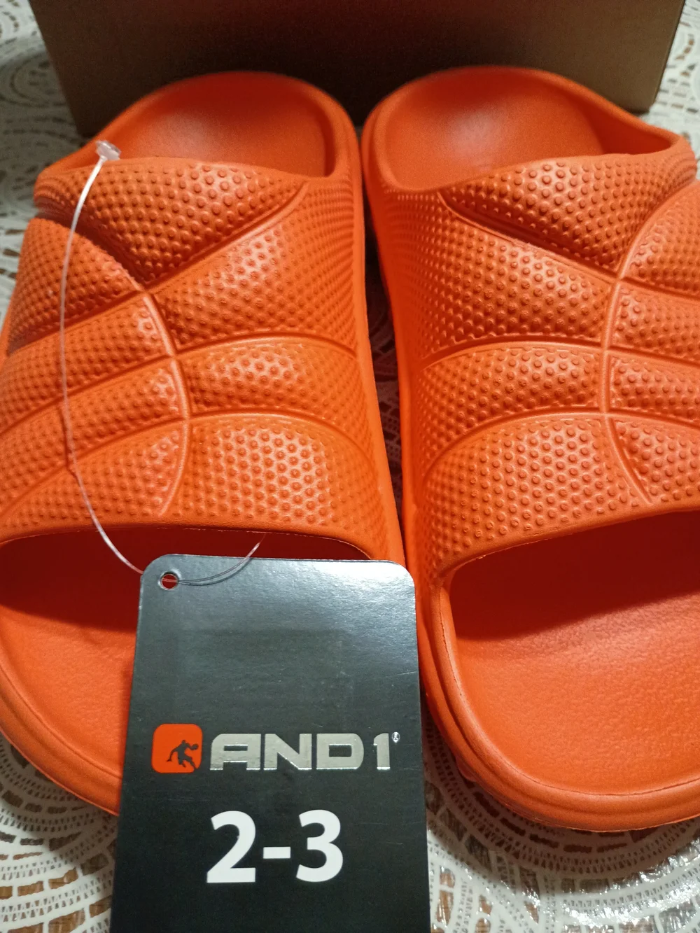 And1 Kids Orange Slide Sandals - Bright Slip-On Pair
